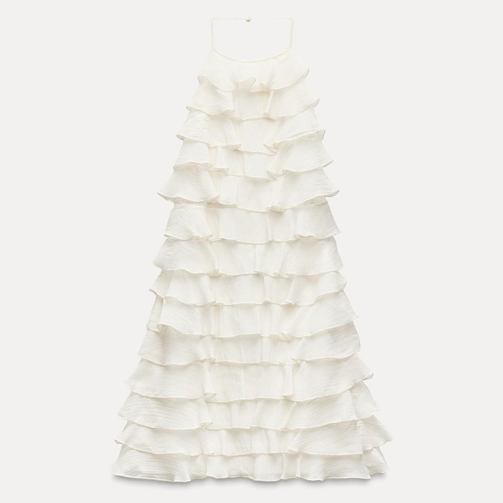 Zara ruffle halter neck dress - Picture 6 of 11